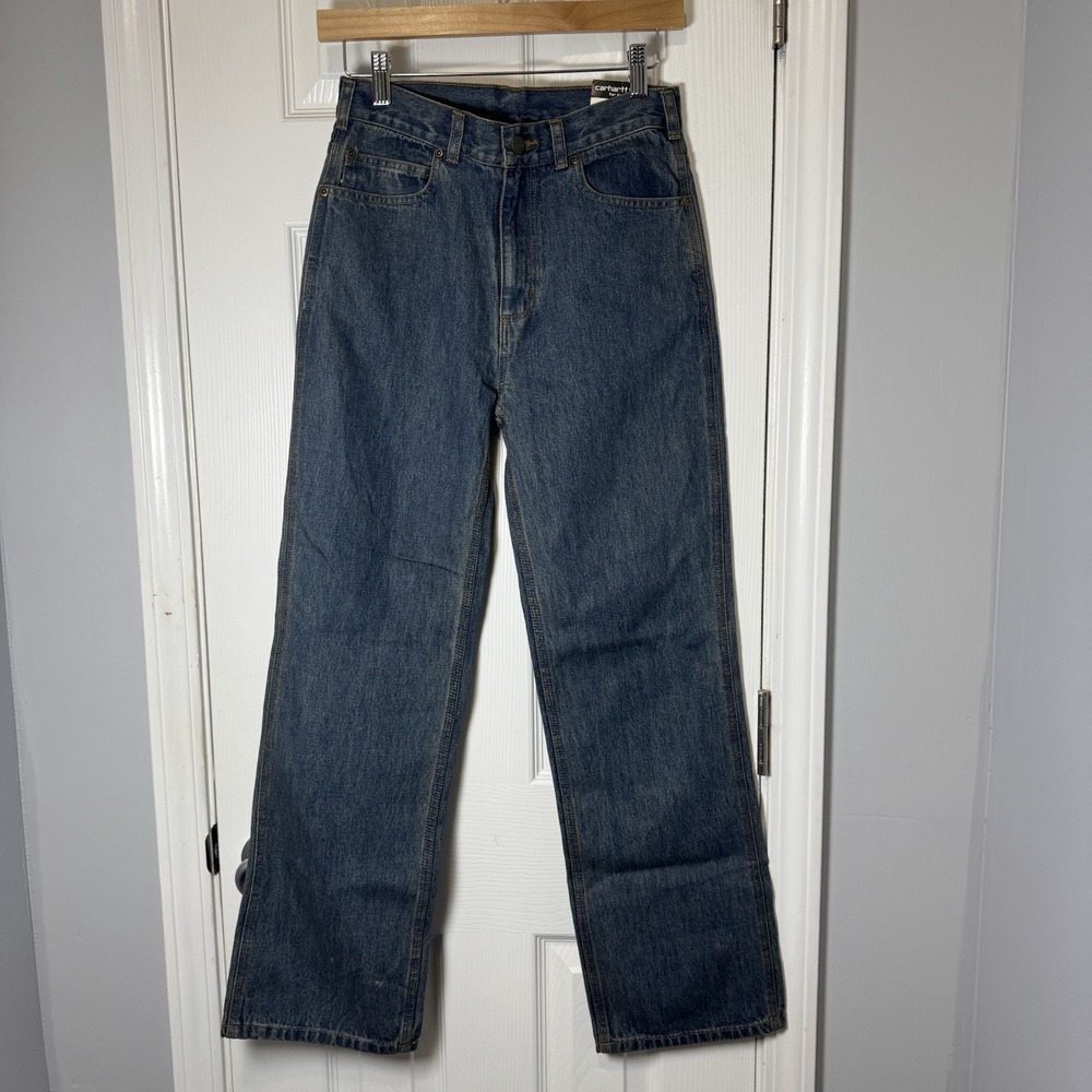 Carhartt Boys Blue Jeans Denim‎ Pants Size 14 8313 Button Zipper Pockets NWT